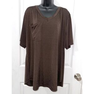 Giddy Up Glamour Boutique Brown short sleeve pocket tee